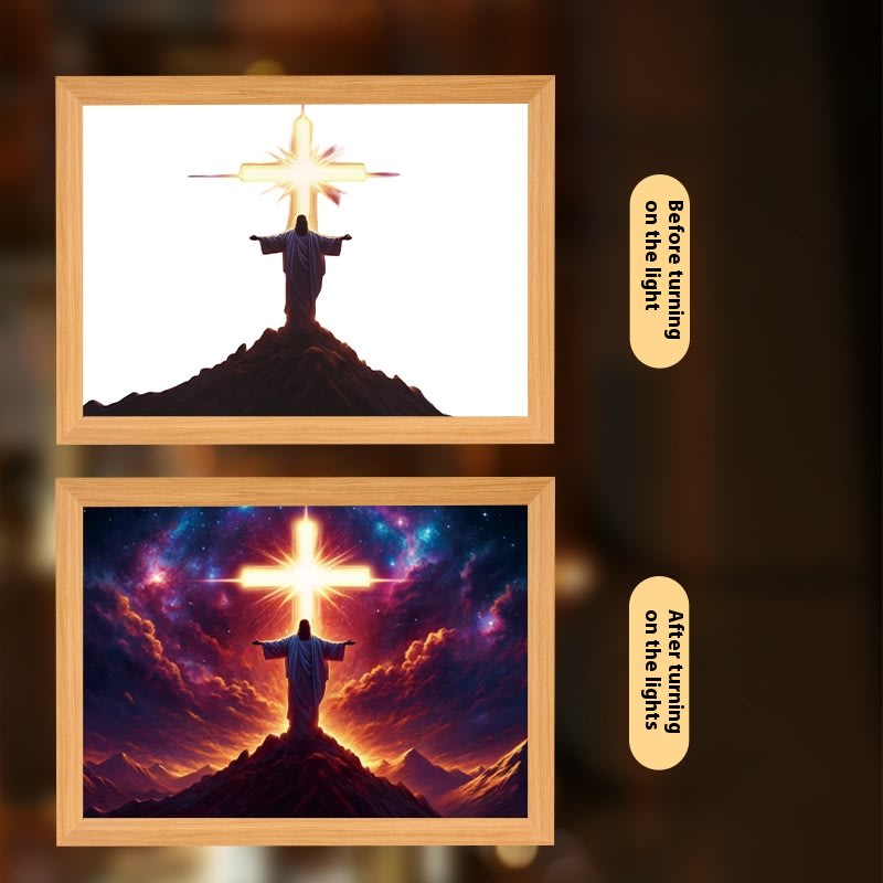 Jesus LED Light Painting Home Decoration Light Painting Photo Frame Led Night Light Room Decor Christmas Gifts Moon Lamp view 29