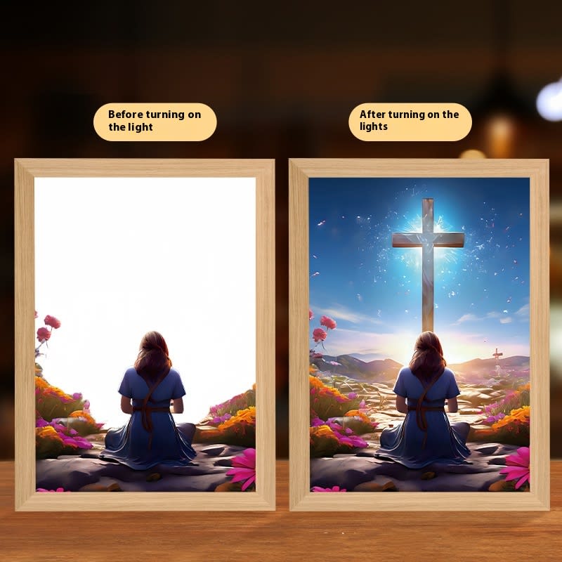 Jesus LED Light Painting Home Decoration Light Painting Photo Frame Led Night Light Room Decor Christmas Gifts Moon Lamp view 14