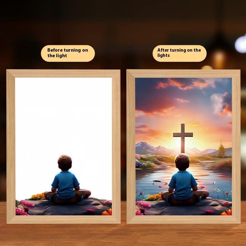 Jesus LED Light Painting Home Decoration Light Painting Photo Frame Led Night Light Room Decor Christmas Gifts Moon Lamp view 20