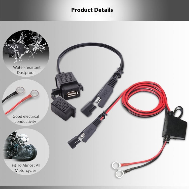 USB Adapter Phone GPS Charging From SAE To Motorcycle view 1