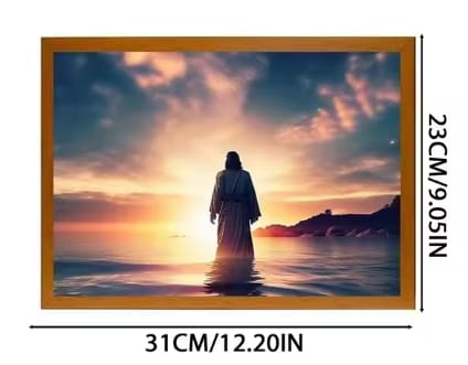 Jesus LED Light Painting Home Decoration Light Painting Photo Frame Led Night Light Room Decor Christmas Gifts Moon Lamp view 3