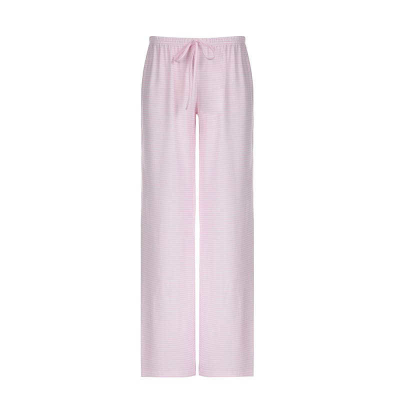 Women's Striped Print Trousers Y2K Fashion Casual Lace Up Home Straight  Wide-leg Pants view 4