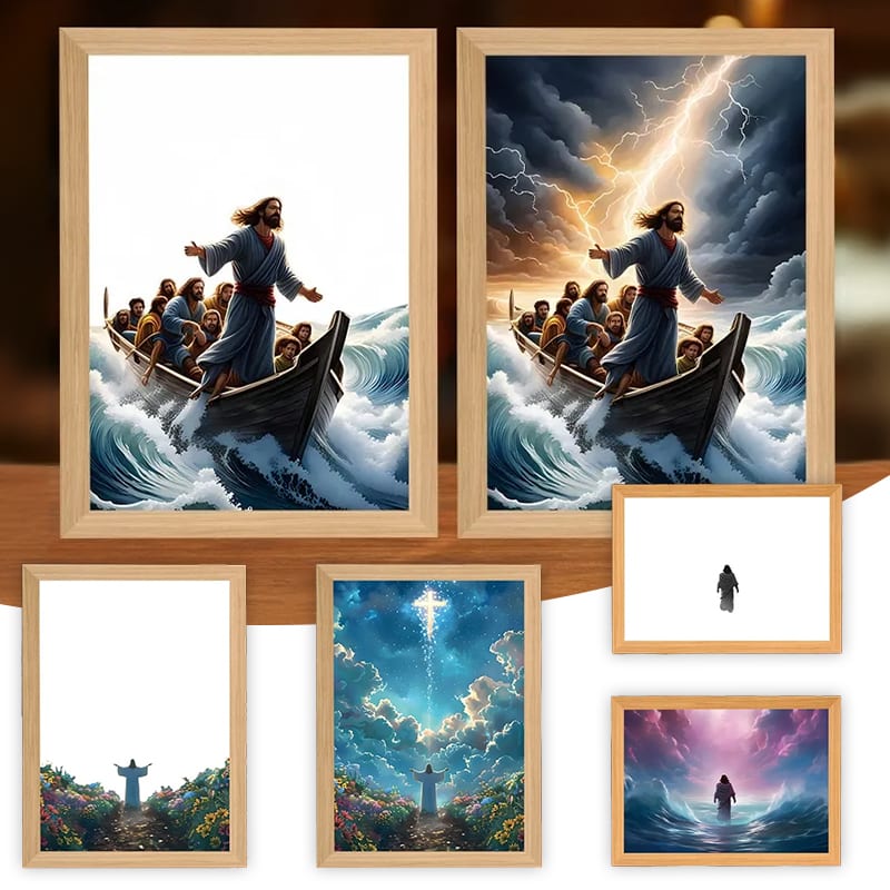 Jesus LED Light Painting Home Decoration Light Painting Photo Frame Led Night Light Room Decor Christmas Gifts Moon Lamp view 21
