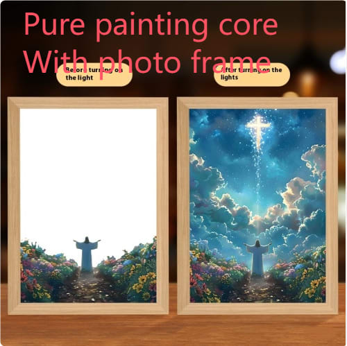 Jesus LED Light Painting Home Decoration Light Painting Photo Frame Led Night Light Room Decor Christmas Gifts Moon Lamp view 24