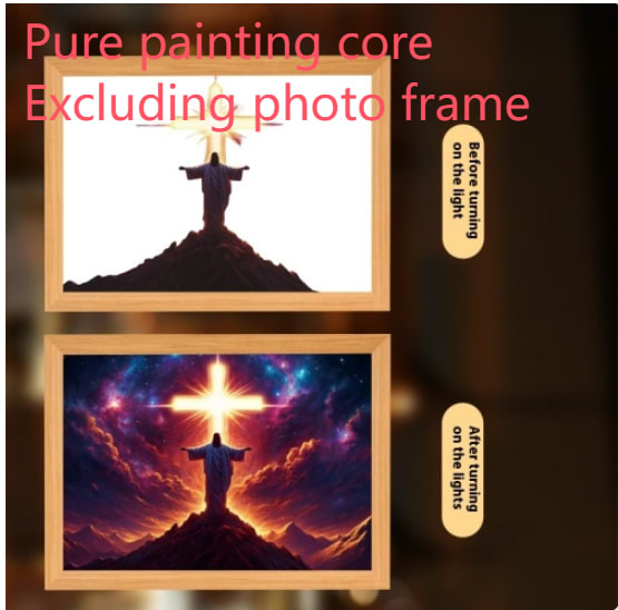 Jesus LED Light Painting Home Decoration Light Painting Photo Frame Led Night Light Room Decor Christmas Gifts Moon Lamp view 17