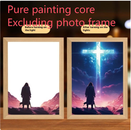 Jesus LED Light Painting Home Decoration Light Painting Photo Frame Led Night Light Room Decor Christmas Gifts Moon Lamp view 25