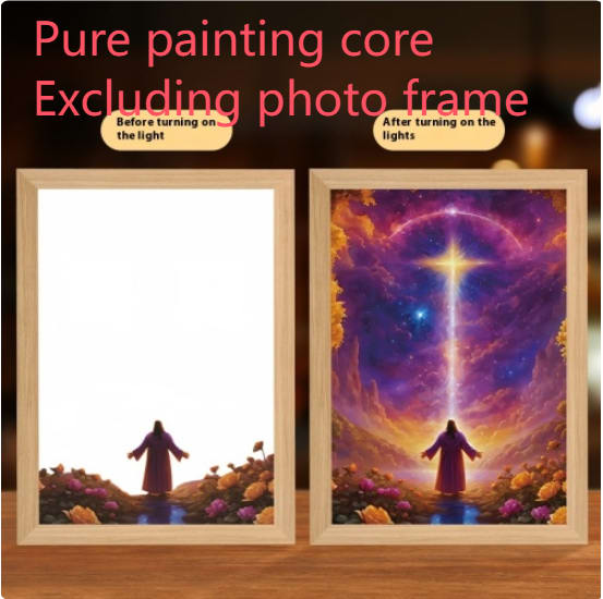 Jesus LED Light Painting Home Decoration Light Painting Photo Frame Led Night Light Room Decor Christmas Gifts Moon Lamp view 7