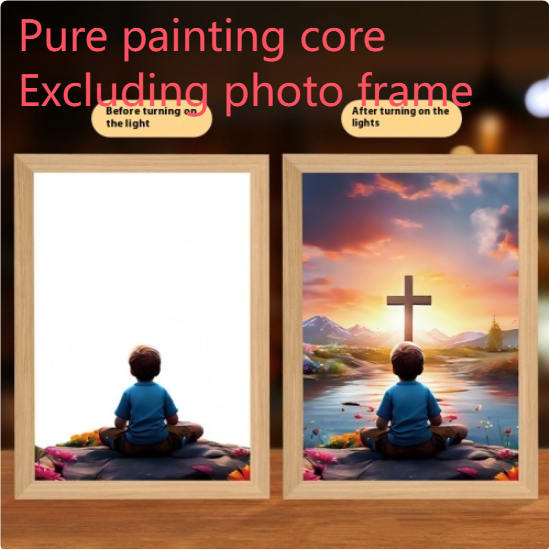 Jesus LED Light Painting Home Decoration Light Painting Photo Frame Led Night Light Room Decor Christmas Gifts Moon Lamp view 5