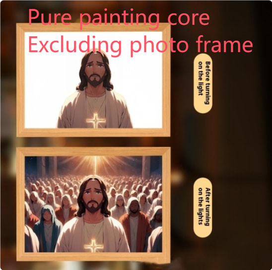 Jesus LED Light Painting Home Decoration Light Painting Photo Frame Led Night Light Room Decor Christmas Gifts Moon Lamp view 10