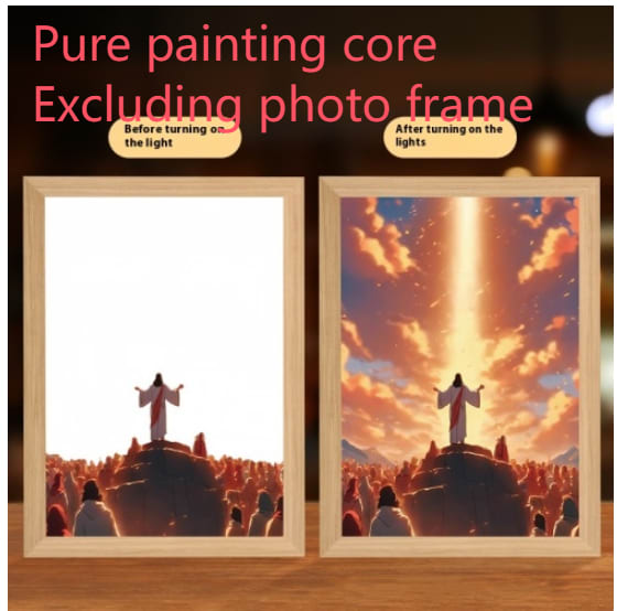 Jesus LED Light Painting Home Decoration Light Painting Photo Frame Led Night Light Room Decor Christmas Gifts Moon Lamp view 2