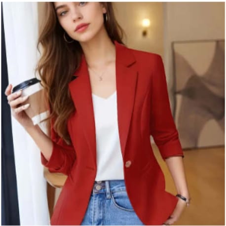 Temperament Office Wear Sense Fashion Slim-fitting Suit Top view 3