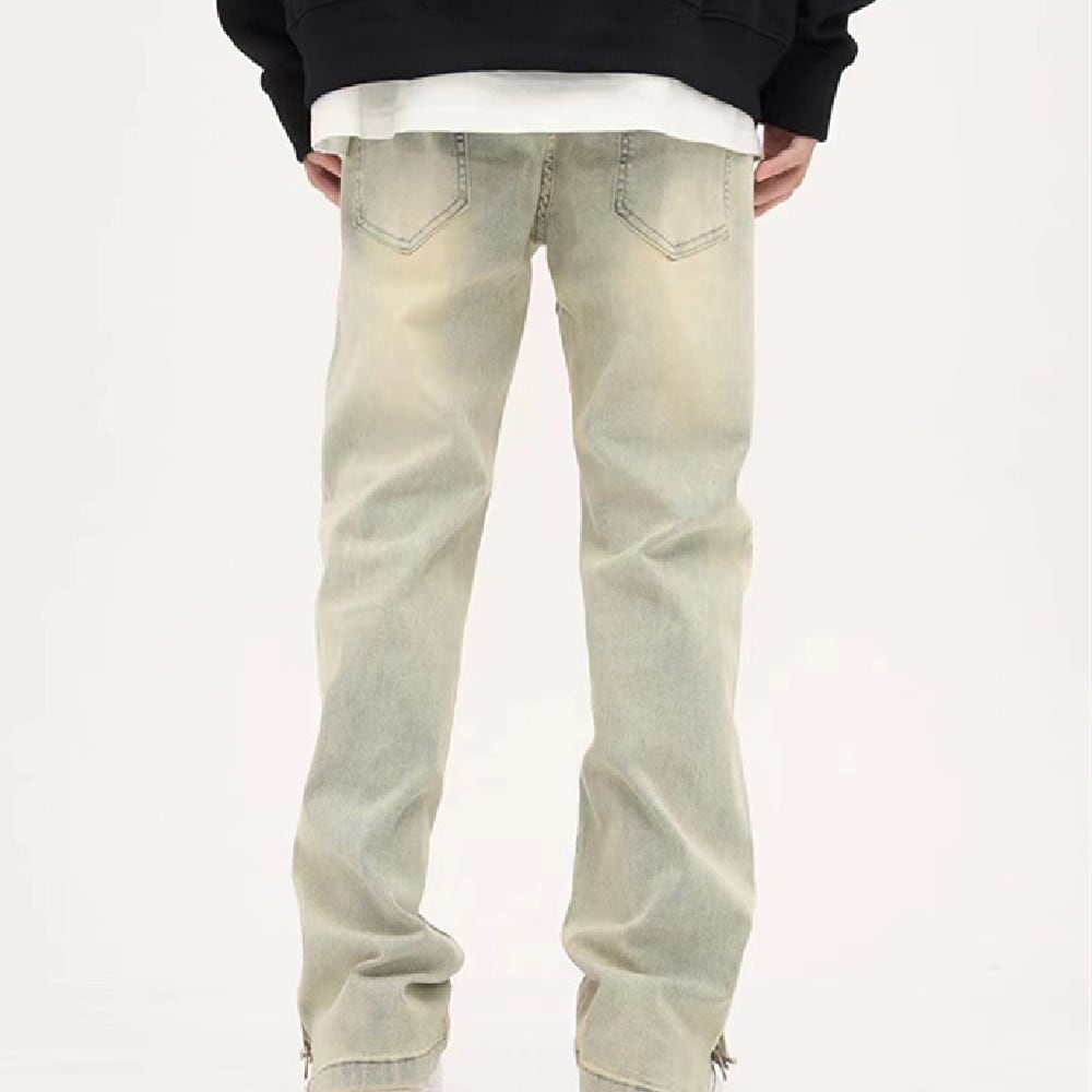 Men's Loose Straight Casual Zipper Trousers view 3