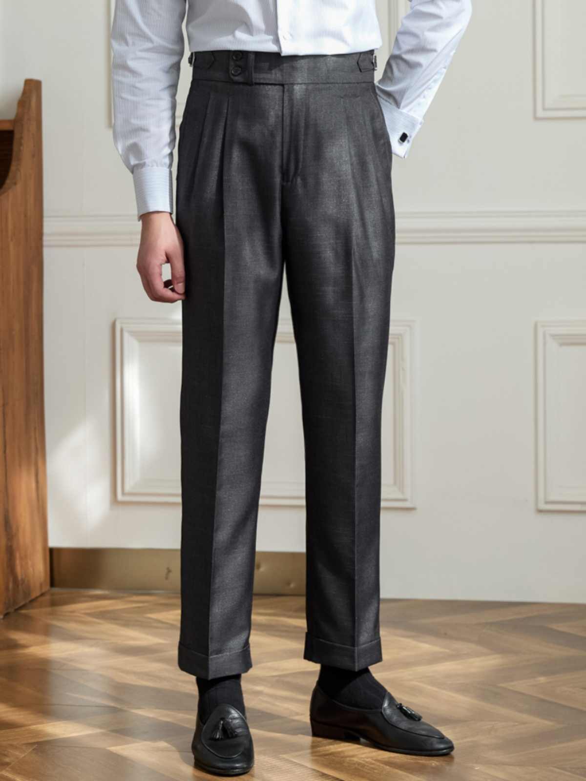 Business Casual Breathable High Waist Straight Pants view 2