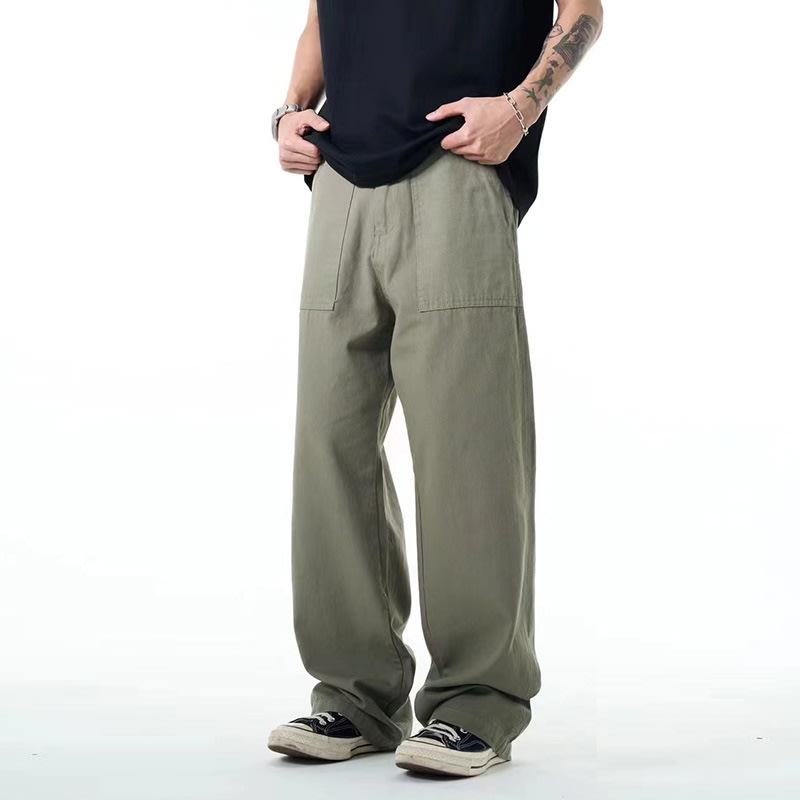 Casual Straight-leg Loose American High Street Men's Trousers view 2