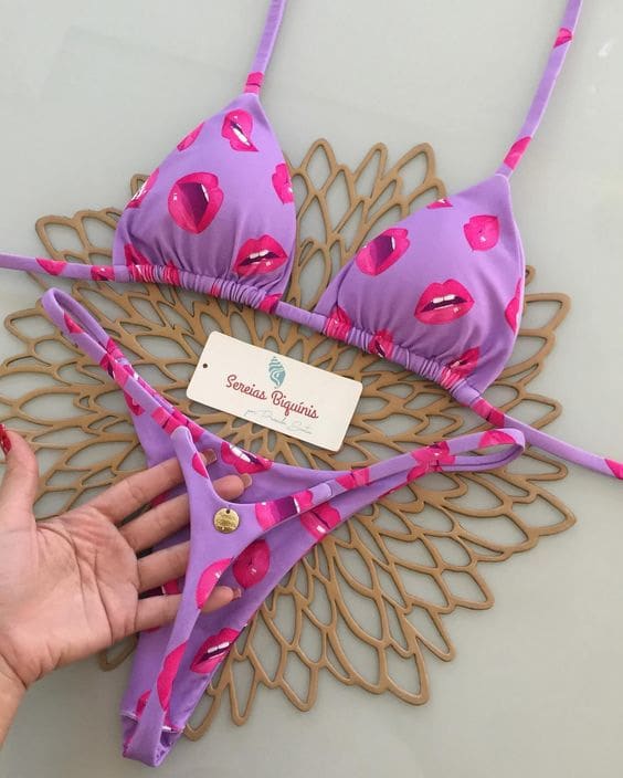 Women's Printed Lace Up Split Swimsuit Bikini view 3