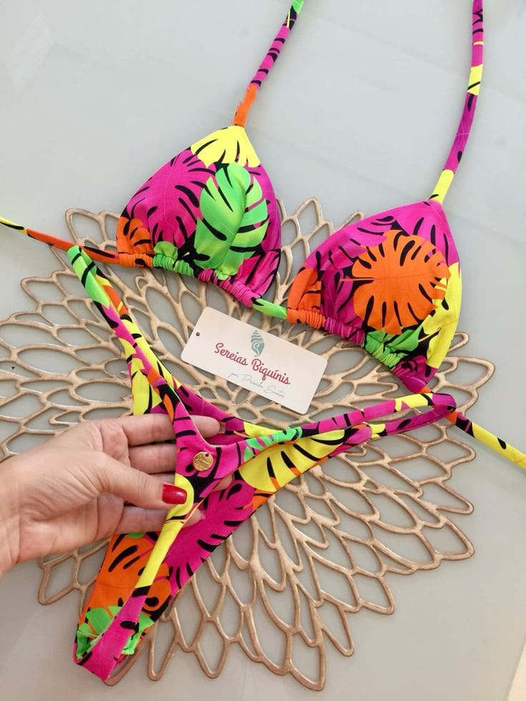 Women's Printed Lace Up Split Swimsuit Bikini view 9