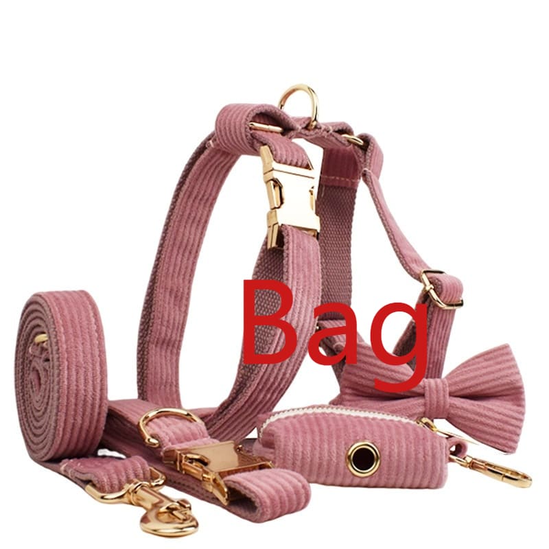 Corduroy Pet Collar Traction Rope view 17