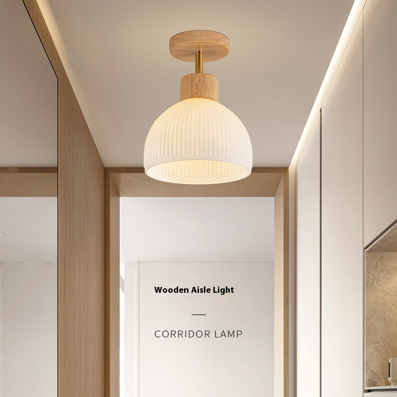 Nordic White Cream Silent Balcony Ceiling Lamp view 4