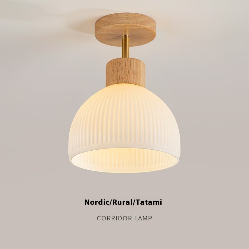 Nordic White Cream Silent Balcony Ceiling Lamp