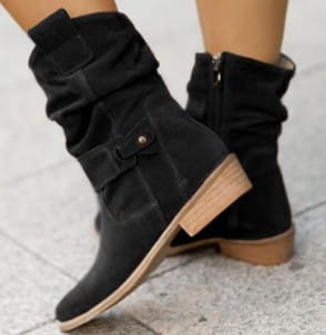 Ins Pointed Toe Mid-calf Boots Fashion Suede Zipper Western Boot Winter Shoes For Women view 7