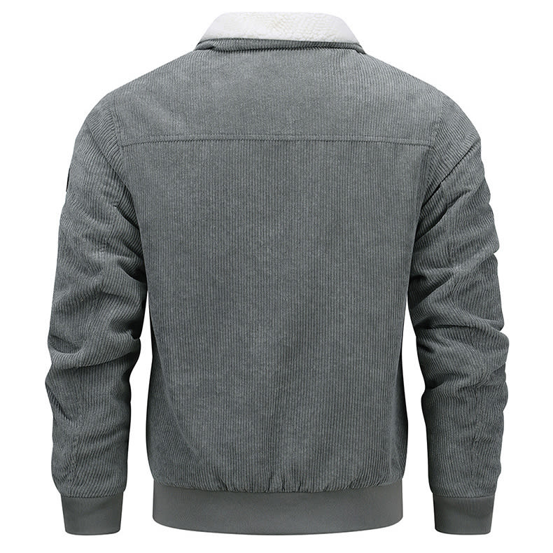 Winter Lapel Fleece Jacket With Pockets Warm Thicken Cotton Coat Men's Clothing view 6