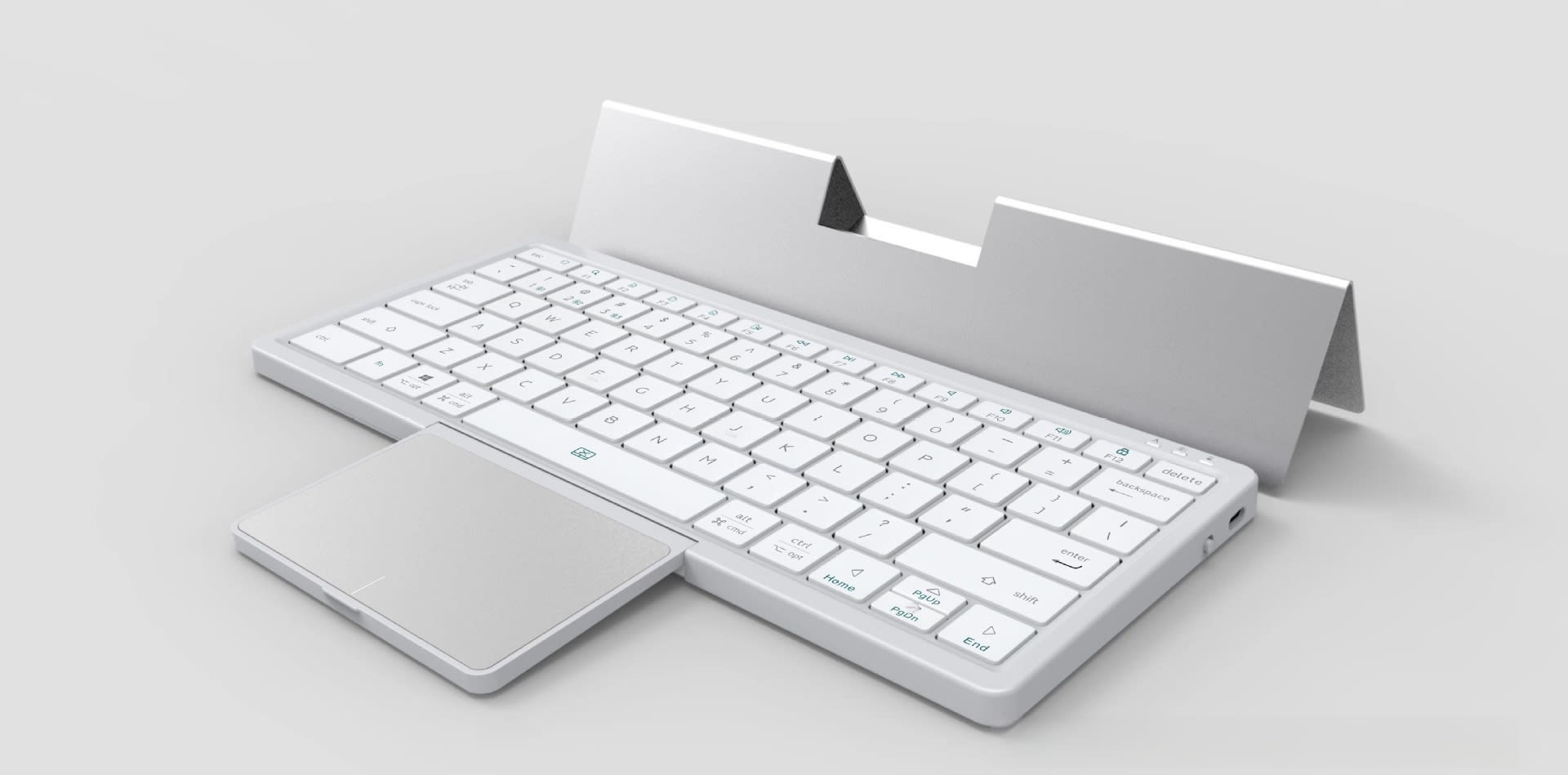 Three-in-one Wireless Bluetooth Touch Pad Wireless Keyboard Leather Sheath Stand Ipad Mobile Phone Universal view 4