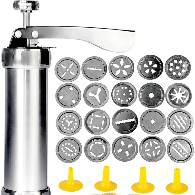 Cookie Press Gun And Icing Set Alloy Churro Maker Cookie Maker With 10 Discs 20 Discs 4 Pastry Tip Biscuit Mold Kitchen Accessories view 24