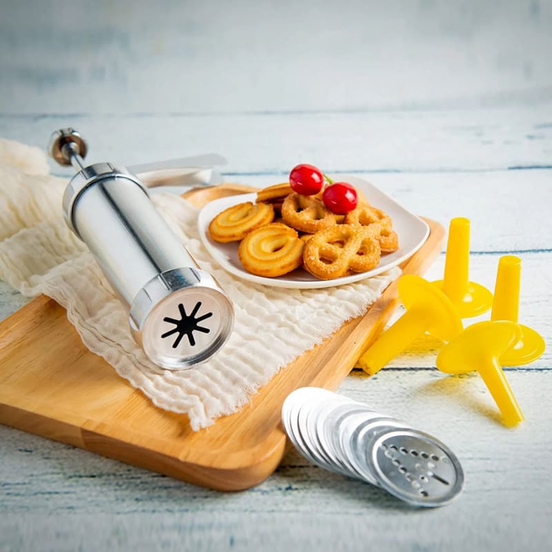 Cookie Press Gun And Icing Set Alloy Churro Maker Cookie Maker With 10 Discs 20 Discs 4 Pastry Tip Biscuit Mold Kitchen Accessories view 26