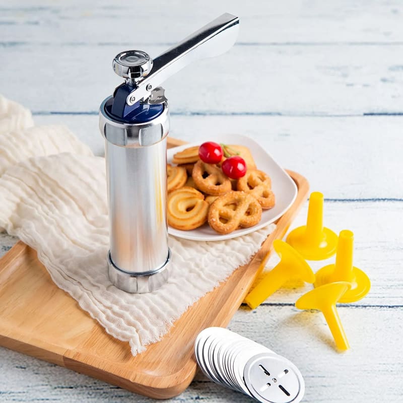 Cookie Press Gun And Icing Set Alloy Churro Maker Cookie Maker With 10 Discs 20 Discs 4 Pastry Tip Biscuit Mold Kitchen Accessories view 9