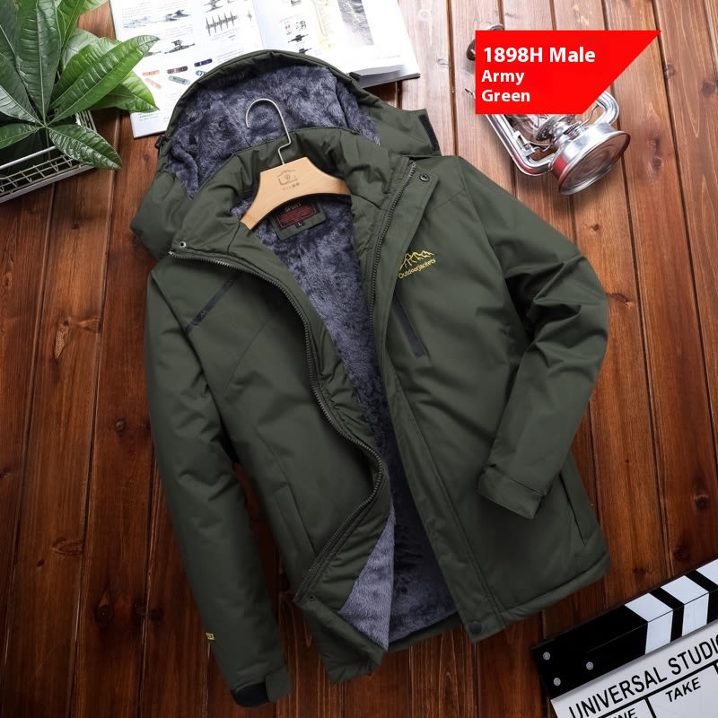 Men's Plus Size Loose Riding Windproof Mountaineering Cotton-padded Jacket view 3