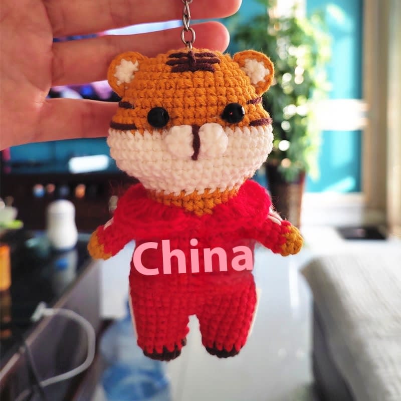 Key Ring Pendant Pendant Material Package Handmade Diy Wool Crochet Cartoon Figurine Doll view 2