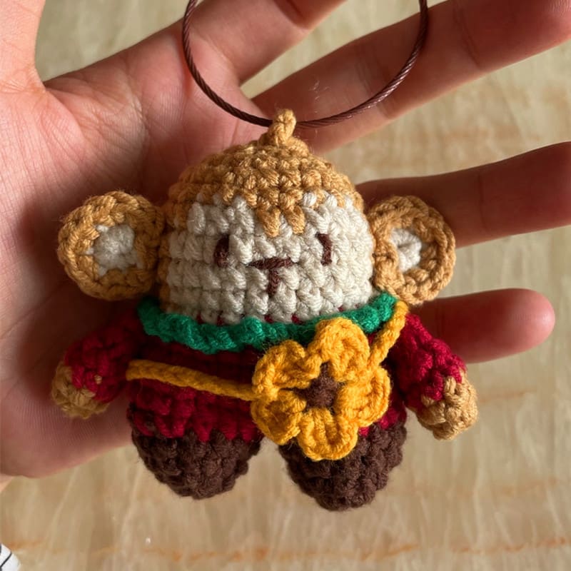 Key Ring Pendant Pendant Material Package Handmade Diy Wool Crochet Cartoon Figurine Doll view 3