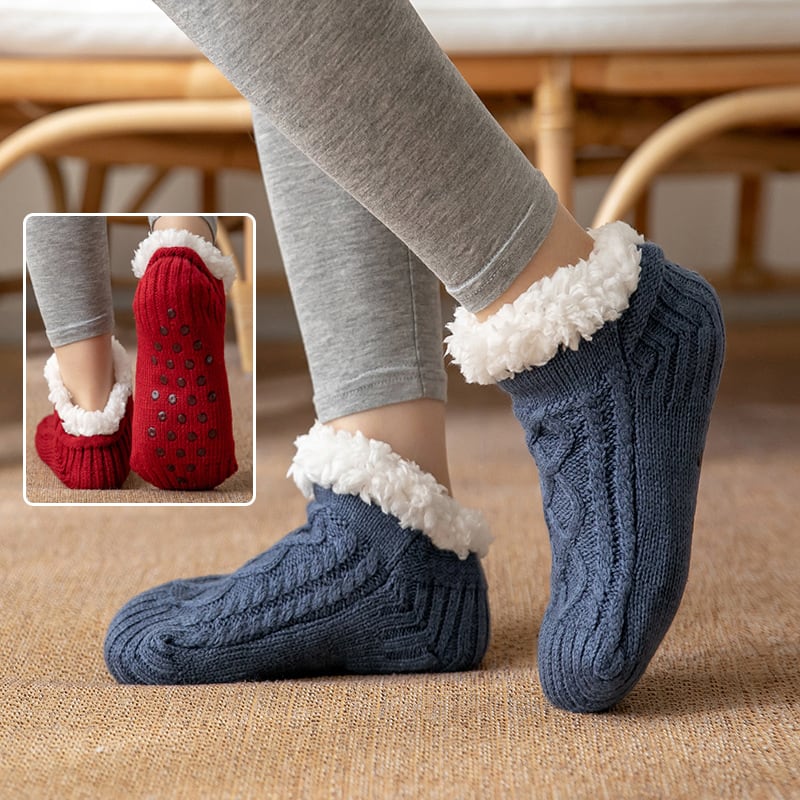 Winter Knitted Plush Floor Socks Home Warm Non-slip Carpet Socks Women view 8