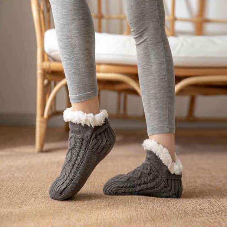 Winter Knitted Plush Floor Socks Home Warm Non-slip Carpet Socks Women view 7