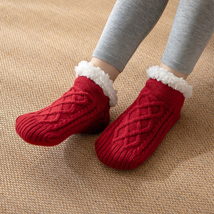 Winter Knitted Plush Floor Socks Home Warm Non-slip Carpet Socks Women view 13