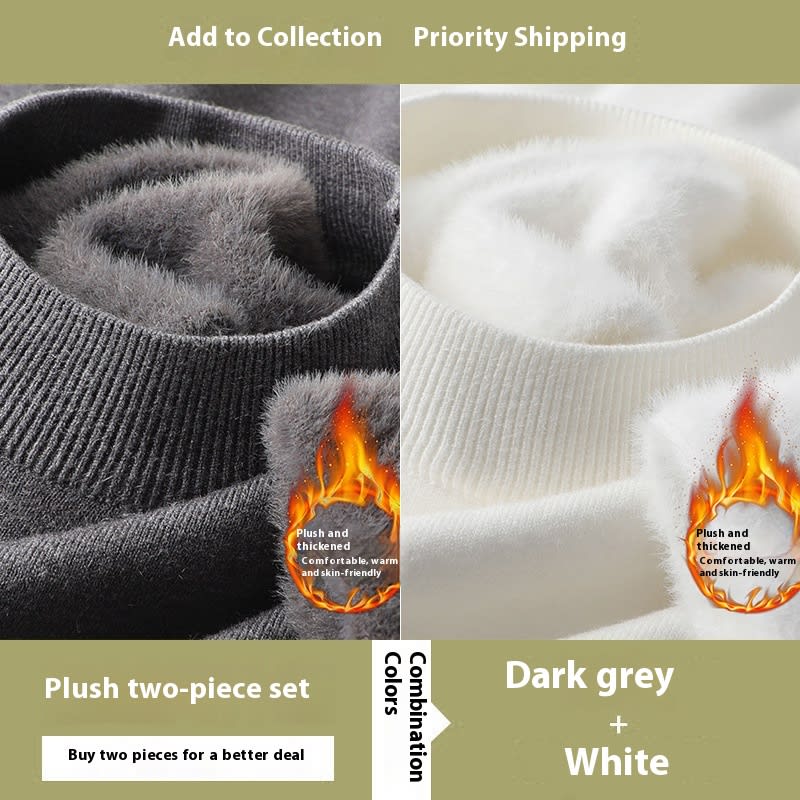 Half High Neck Sweater Men's Slim Fit Solid Color Pullover Knitted Base Sweater view 10