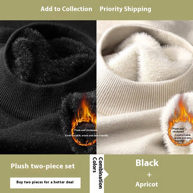 Half High Neck Sweater Men's Slim Fit Solid Color Pullover Knitted Base Sweater view 13
