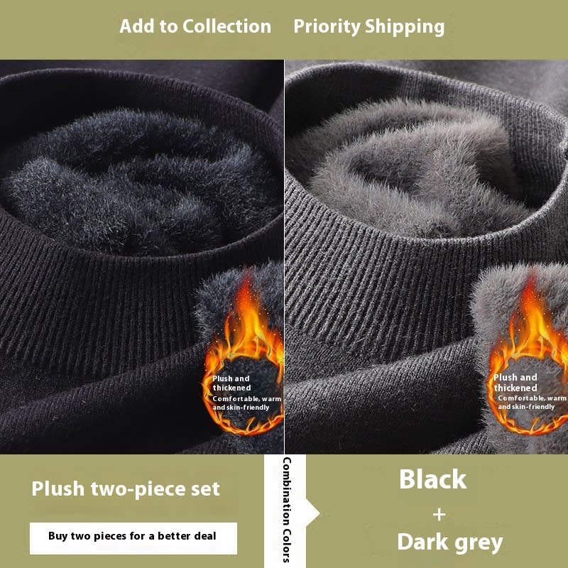 Half High Neck Sweater Men's Slim Fit Solid Color Pullover Knitted Base Sweater view 3