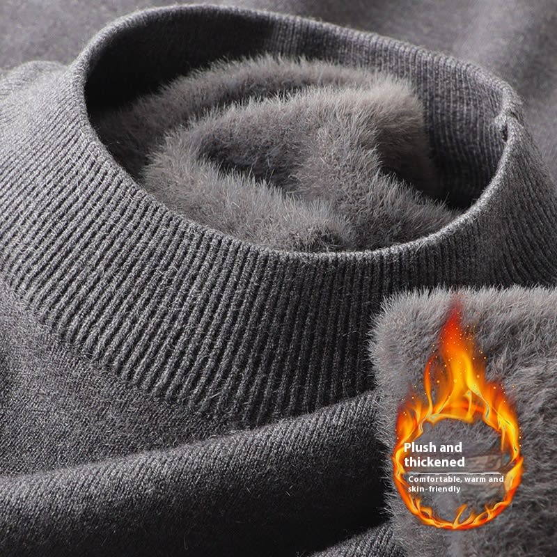 Half High Neck Sweater Men's Slim Fit Solid Color Pullover Knitted Base Sweater view 15