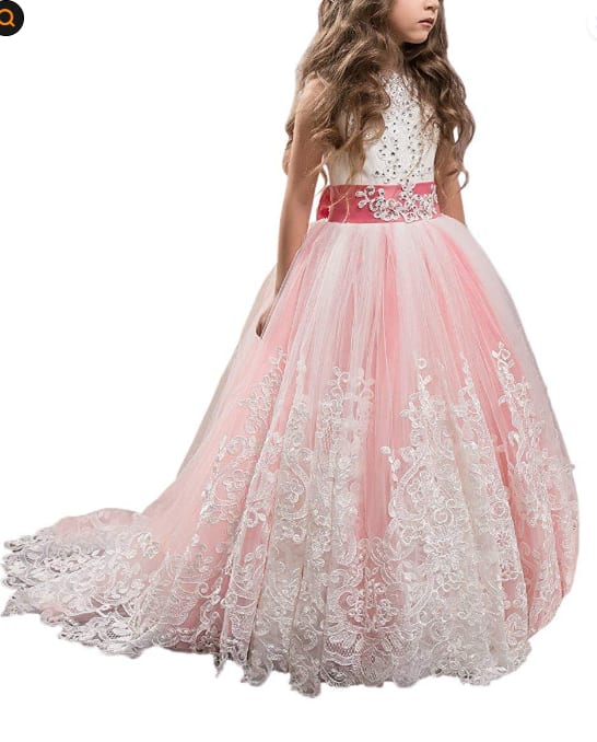 Europe And The United States New Children's Clothing Lace Wedding Dress view 10