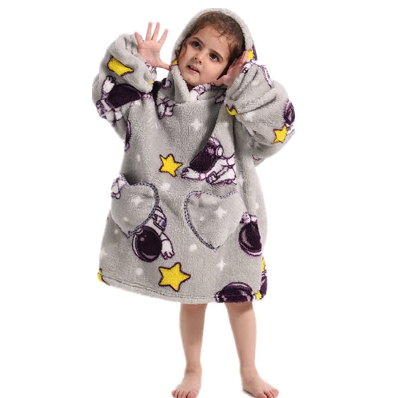 Boys And Girls Comfortable Cotton Velvet Cold-proof Clothes Lazy Blanket Hooded Plus-sized Thickened Blanket Lazy Clothes Children's Sleepwear view 29