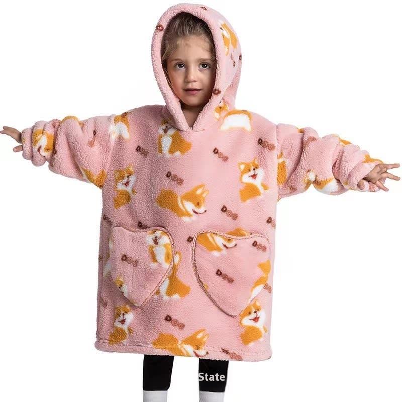 Boys And Girls Comfortable Cotton Velvet Cold-proof Clothes Lazy Blanket Hooded Plus-sized Thickened Blanket Lazy Clothes Children's Sleepwear view 26