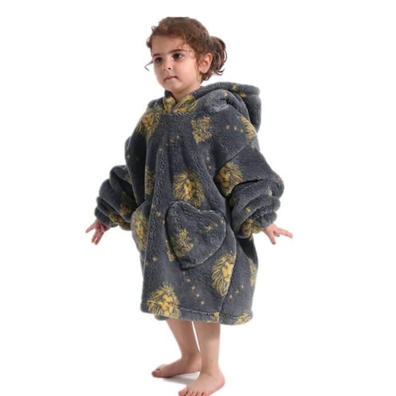 Boys And Girls Comfortable Cotton Velvet Cold-proof Clothes Lazy Blanket Hooded Plus-sized Thickened Blanket Lazy Clothes Children's Sleepwear view 22