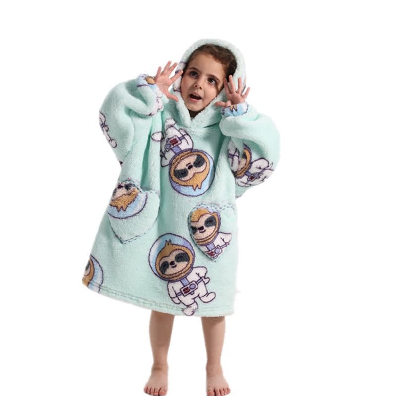 Boys And Girls Comfortable Cotton Velvet Cold-proof Clothes Lazy Blanket Hooded Plus-sized Thickened Blanket Lazy Clothes Children's Sleepwear view 24