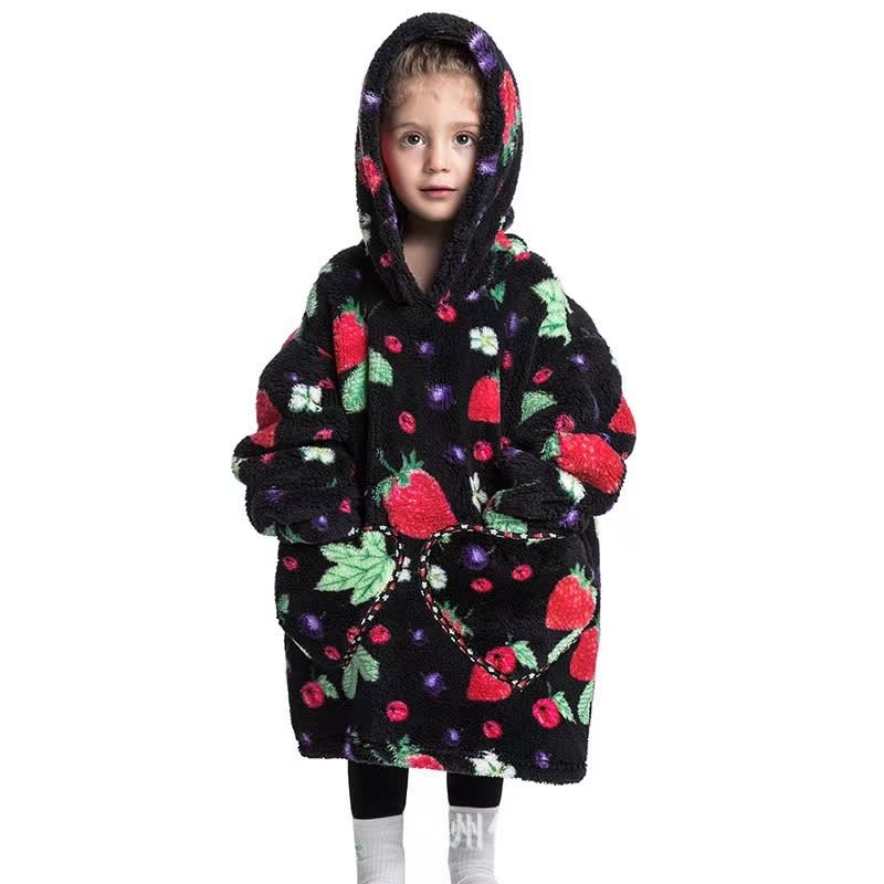 Boys And Girls Comfortable Cotton Velvet Cold-proof Clothes Lazy Blanket Hooded Plus-sized Thickened Blanket Lazy Clothes Children's Sleepwear view 16