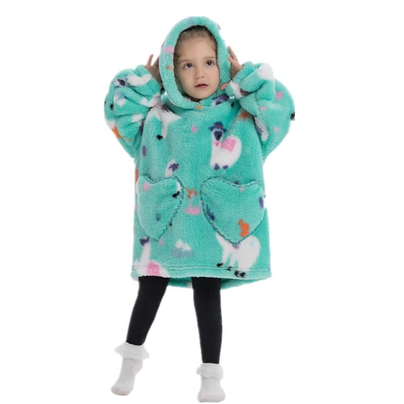 Boys And Girls Comfortable Cotton Velvet Cold-proof Clothes Lazy Blanket Hooded Plus-sized Thickened Blanket Lazy Clothes Children's Sleepwear view 30