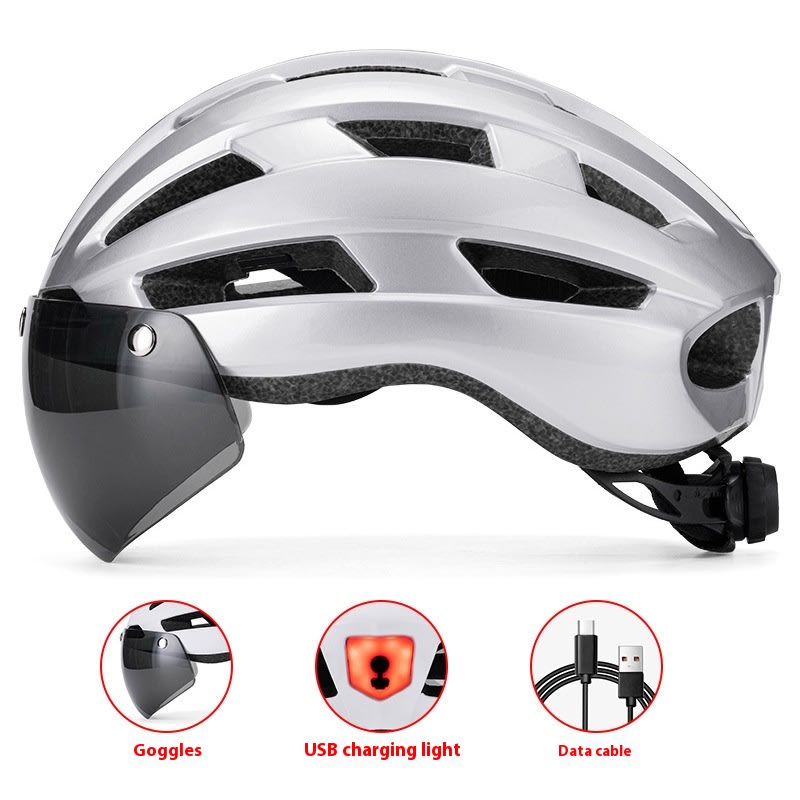 Magnetic Suction Goggles Unisex Mountain Highway Color Changing Cycling Bicycle Helmet view 16