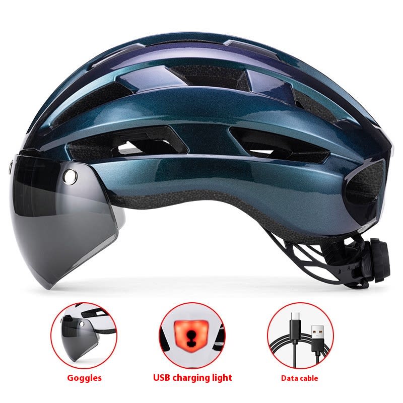 Magnetic Suction Goggles Unisex Mountain Highway Color Changing Cycling Bicycle Helmet view 17