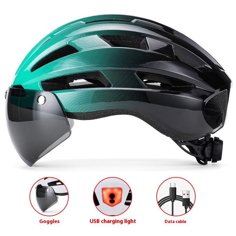 Magnetic Suction Goggles Unisex Mountain Highway Color Changing Cycling Bicycle Helmet view 14