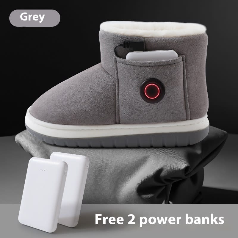 Electric Heating Shoes Rechargeable Foot Warmer Artifact Heating Home Shoes Winter Warm Temperature Regulating Cotton Shoes view 5